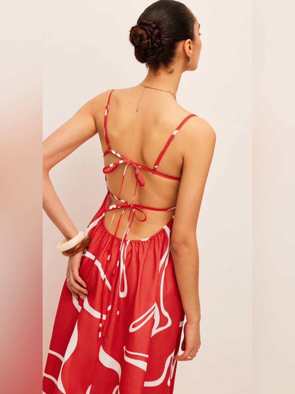 NWT Commense Red & White Maxi Dress - XS - Picture 4 of 10